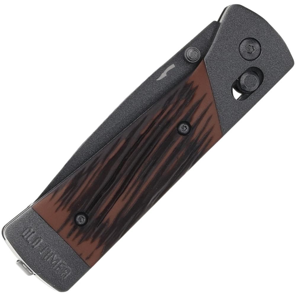 Old Timer Frontier Pivot Lock Folding Knife 3-1/10" Drop Point Blade Wood