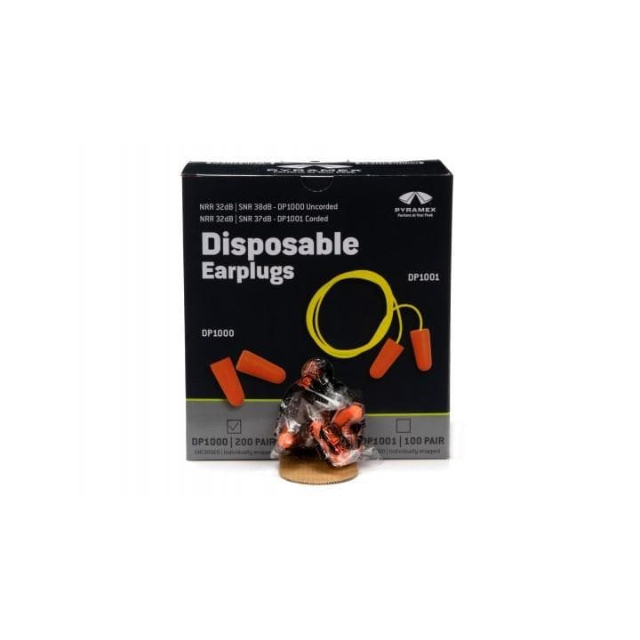 Pyramex Disposable Uncorded Ear Plugs 32db Orange 200/ct