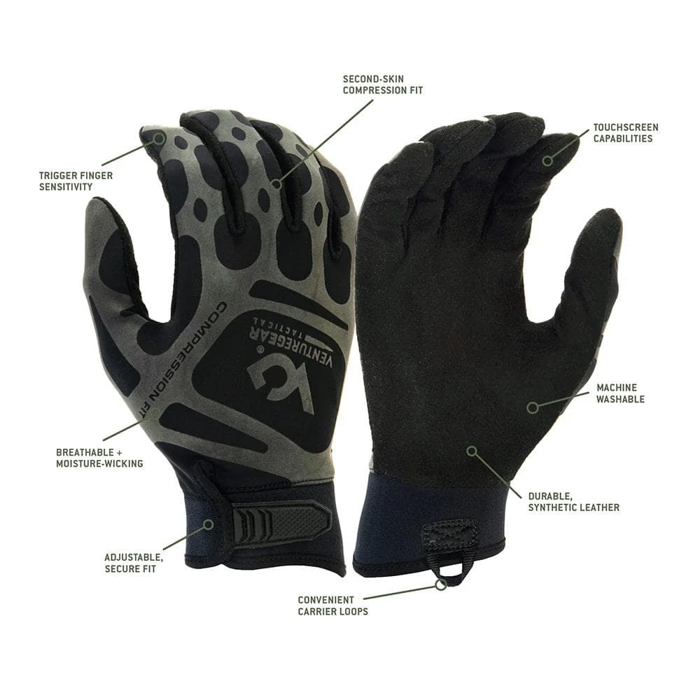Venture Gear Tactical Compression Fit Training Gloves Black XL