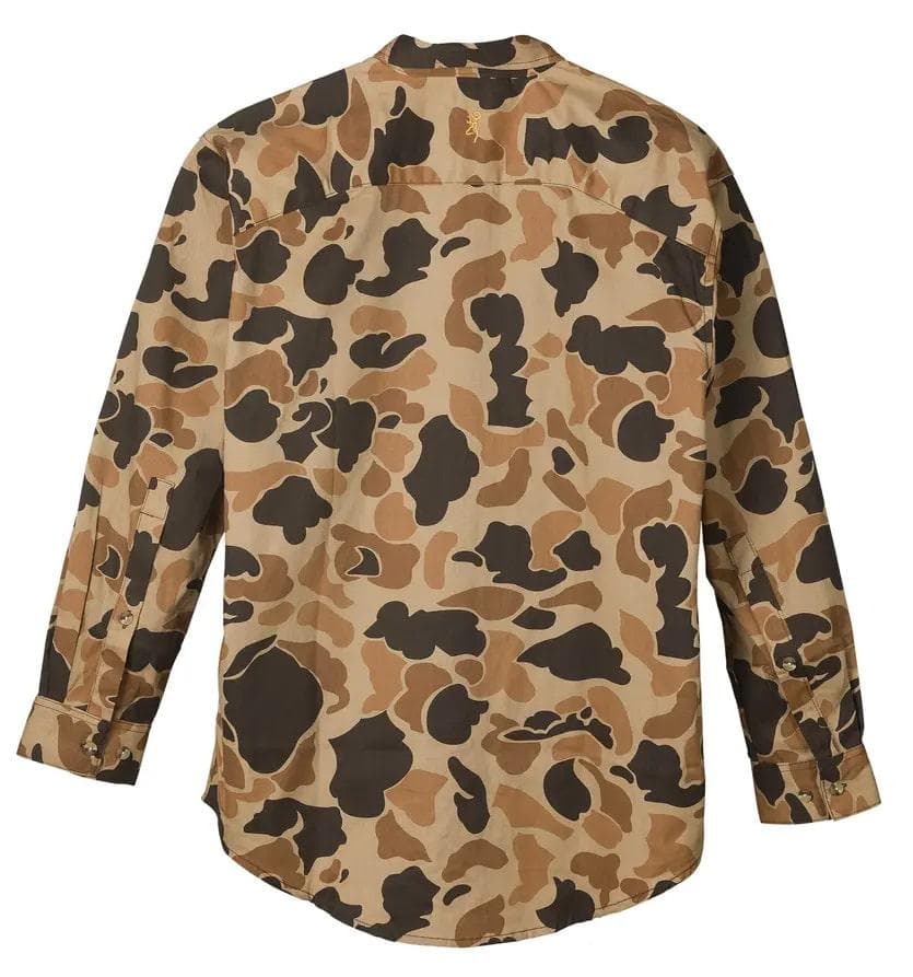 Browning Wasatch-CB Shirt Button-Front 2 Pocket Vintage Tan Camo S