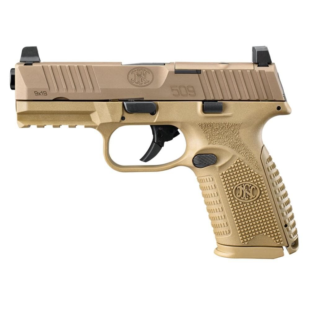 FN 509 Midsize MRD Handgun 9mm Luger 10rd Magazines (2) 4" Barrel FDE NMS