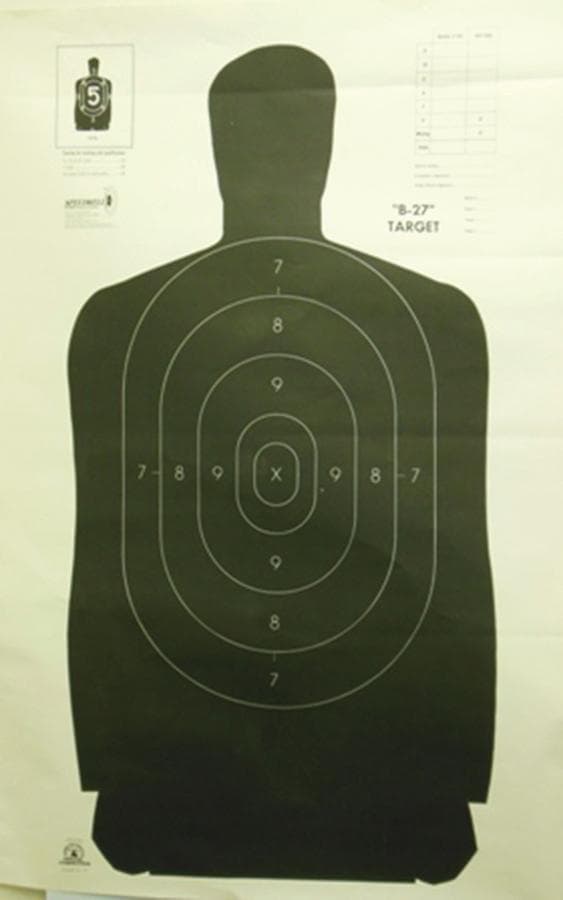 Speedwell Official NRA Police Qualification Silhouette Police Silhouette - Black - 50 yd. 24" X 45" 100/Pack