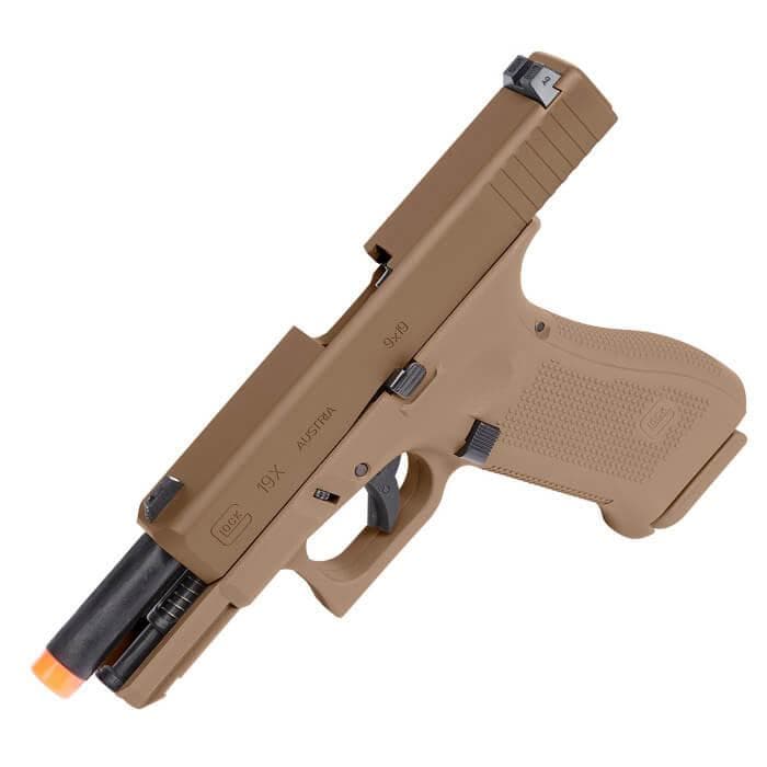 Umarex GLOCK? 19X Gen5 Blowback Airgun Pistol - Coyote Airsoft 6mm BB