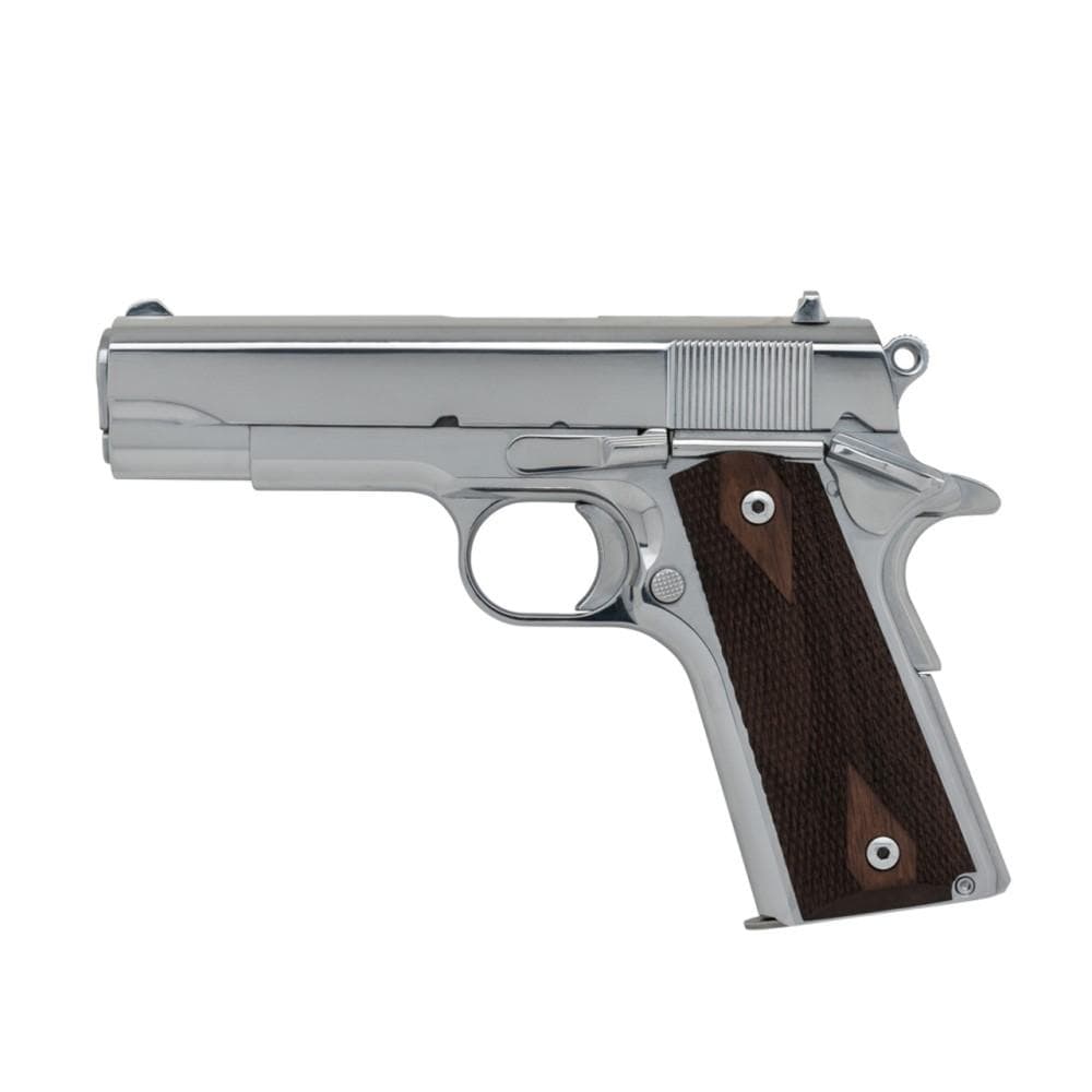 SDS Imports Tisas 1911 A1 Desperado 9/38 Handgun 9mm Luger 9rd Magazines (2) 4.25" Barrel Silver with Brown Grip