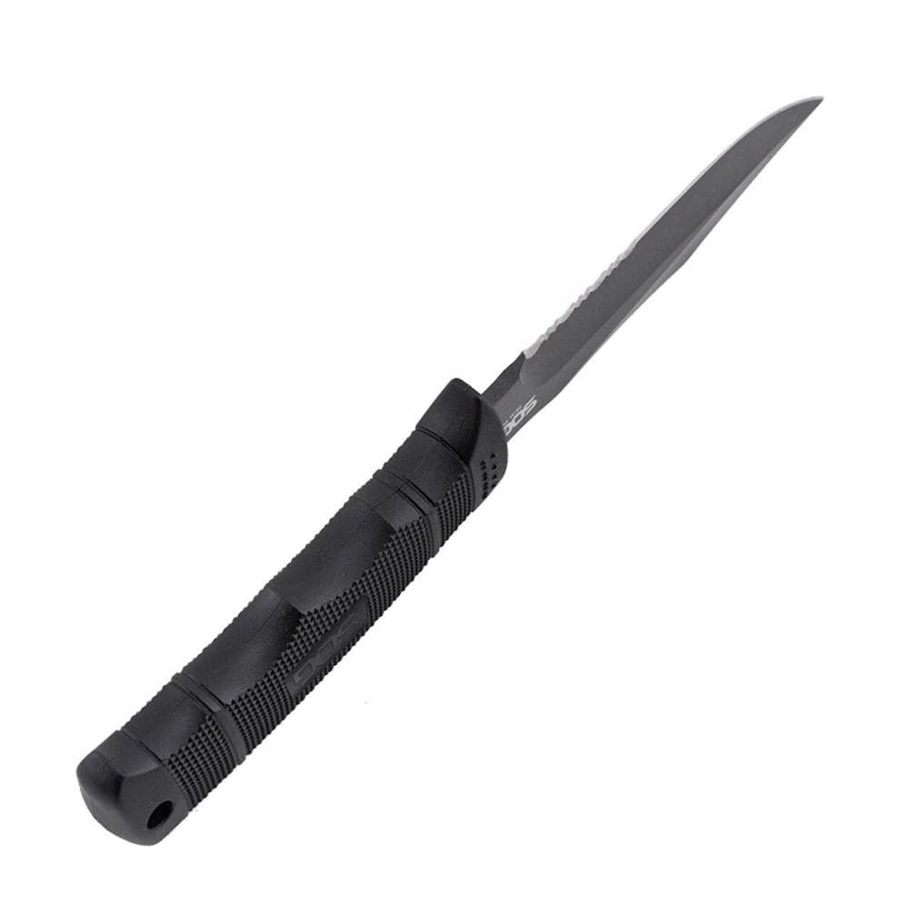 SOG Seal Pup Fixed Blade Knife 4-3/4" Clip Point Blade Black with Nylon Sheath