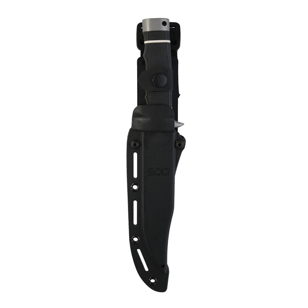 SOG Knives Tech Bowie Knife 6-2/5" Fixed Clip Point Blade Black Box