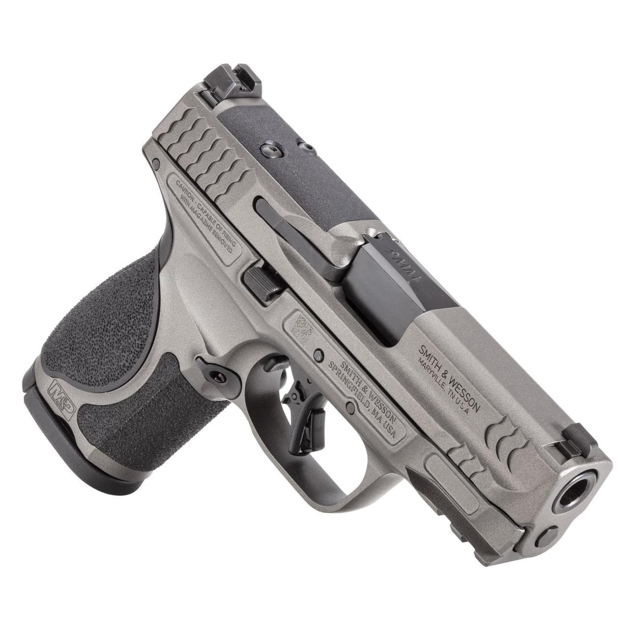 S&W M&P 9 M2.0 Metal Compact OR Handgun 9mm Luger 15rd Magazine(2) 3.6" Barrel Tungsten Gray Cerakote No Thumb Safety