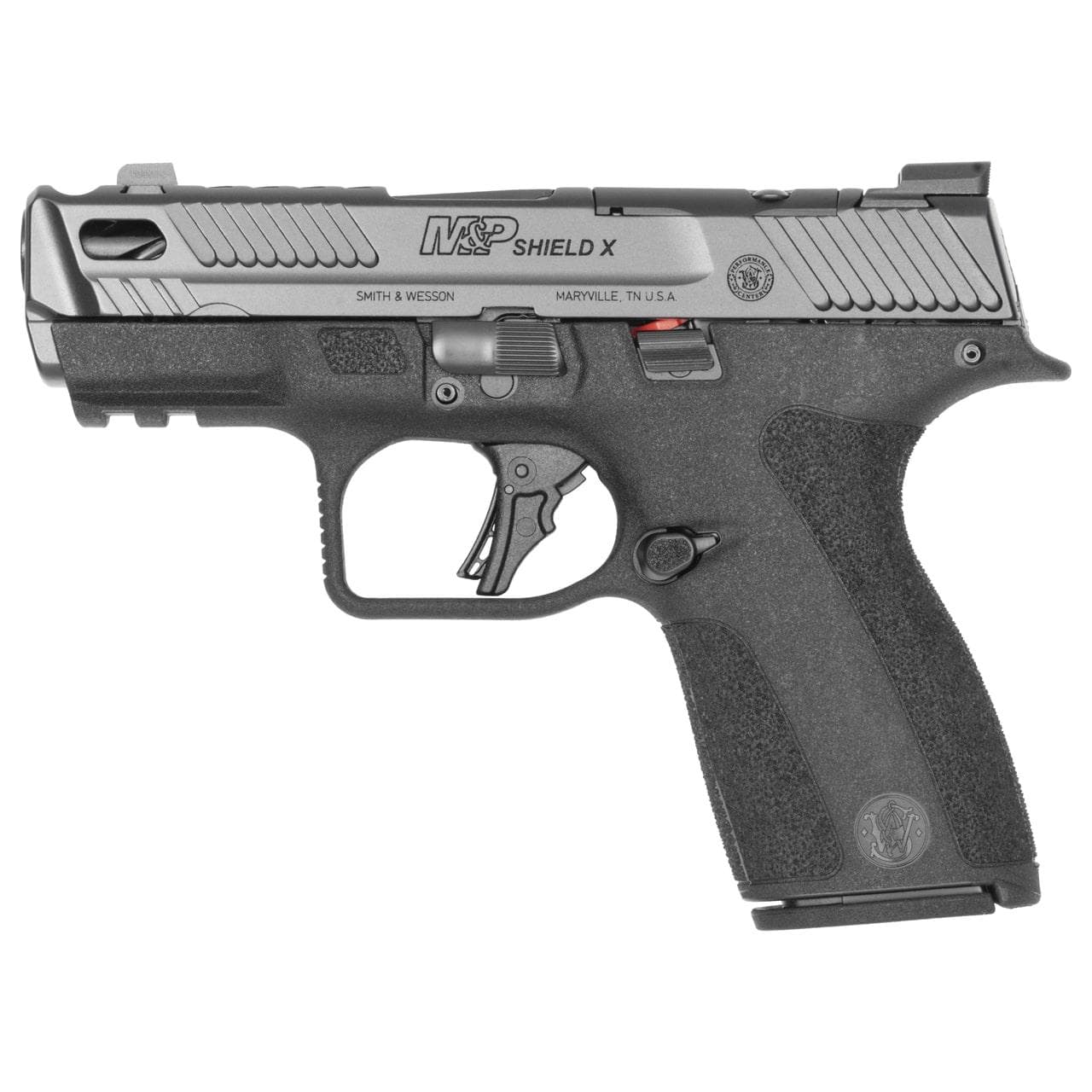 S&W PC M&P 9 Shield X Carry Comp Handgun 9mm Luger 13(1)&15(1)rd Magazines 3.6" Comp Barrel No Thumb Safety Black