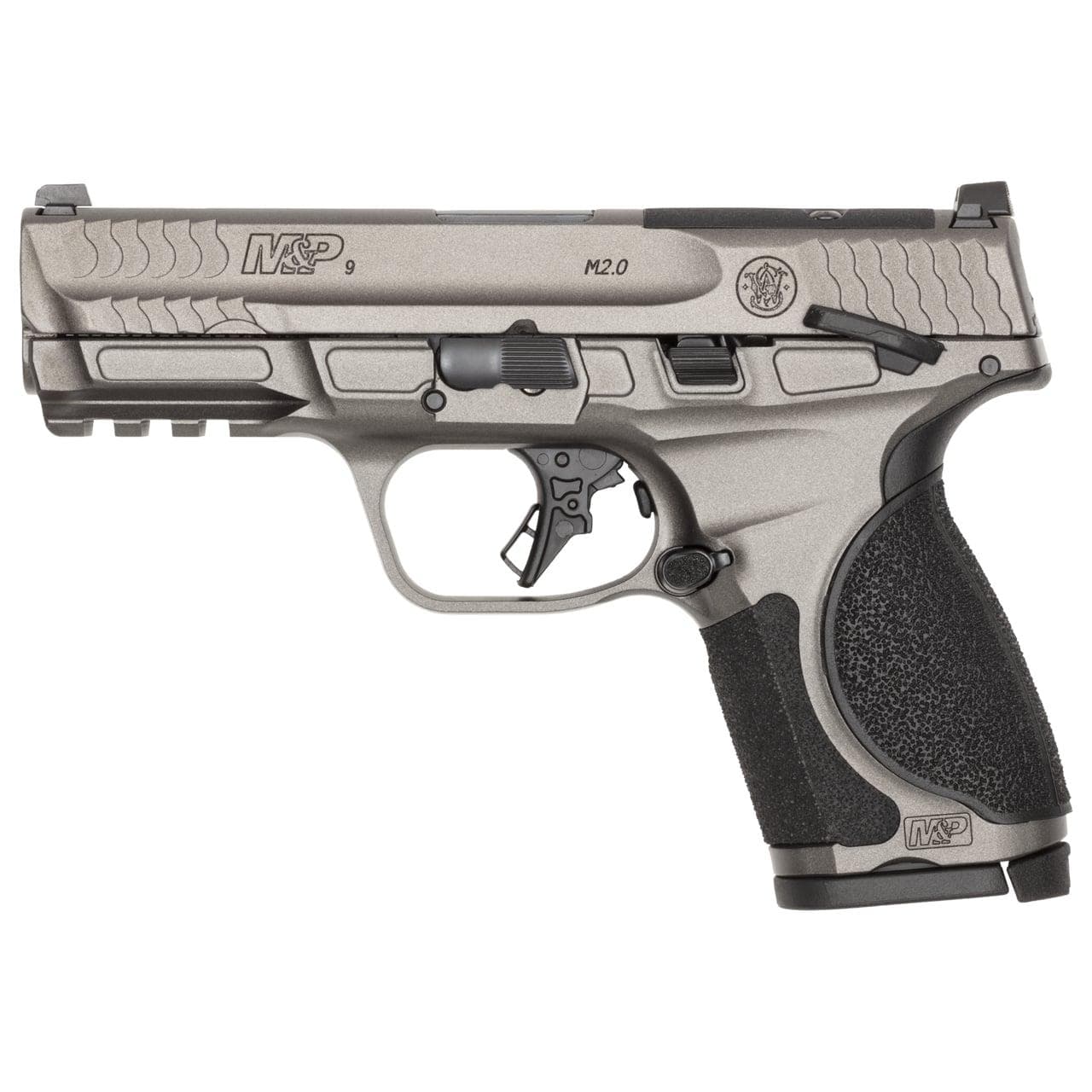 S&W M&P9 M2.0 Metal Optic Ready Compact Handgun 9mm Luger 10rd Magazines(2) 4" Barrel Thumb Safety Load Indicator CA Compliant