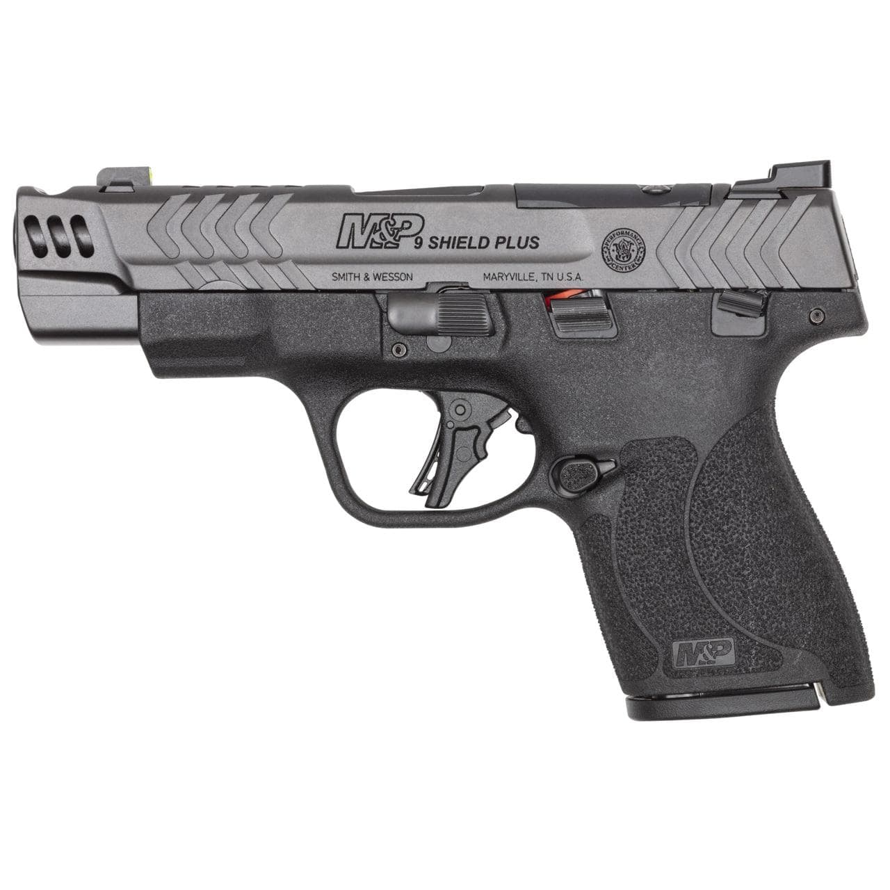 S&W PC M&P 9 Shield Plus Carry Comp Handgun 9mm Luger 10rd Magazines(2) 4" Barrel Thumb Safety