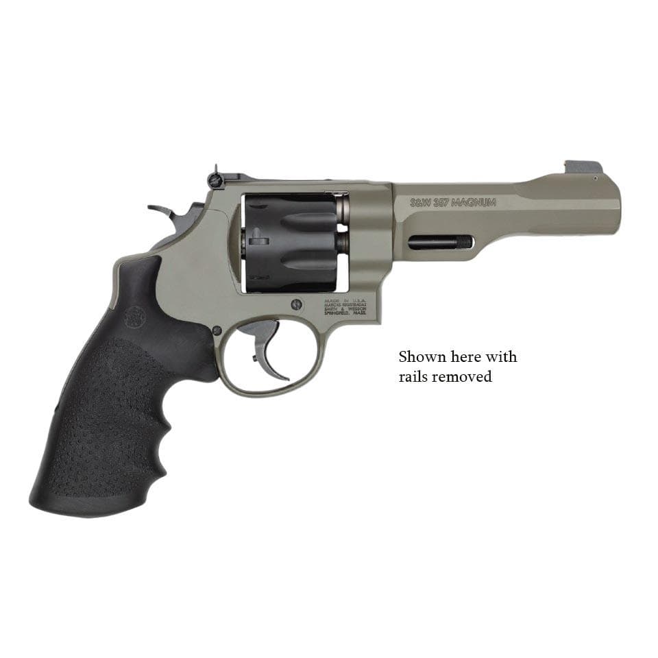 S&W PC Model 327 TRR8 Handgun .357 MAG/38 Spl(+P) 8rd Capacity 5" Barrel Moss Cerakote Frame Pic Rail