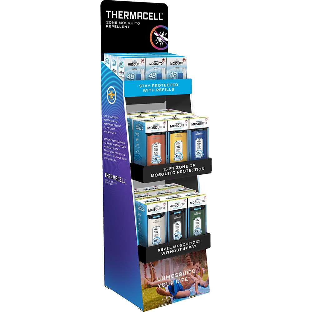 Thermacell Mixed Patio Shield Mosquito Repeller & Refill Floor Stand Display 6-Color