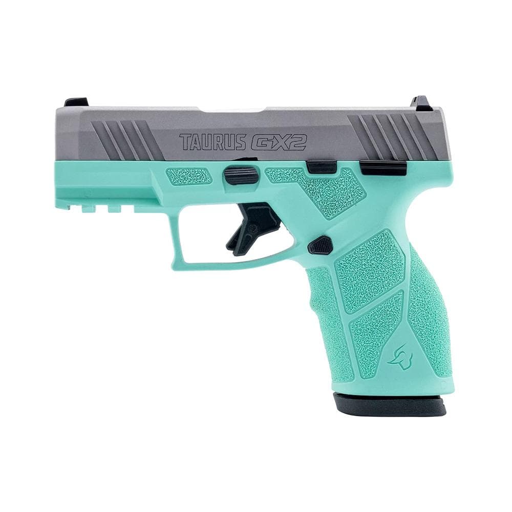 Taurus GX2 Handgun 9mm Luger 10rd Magazines (2) 3.38" Barrel Cyan Frame/Stainless Slide