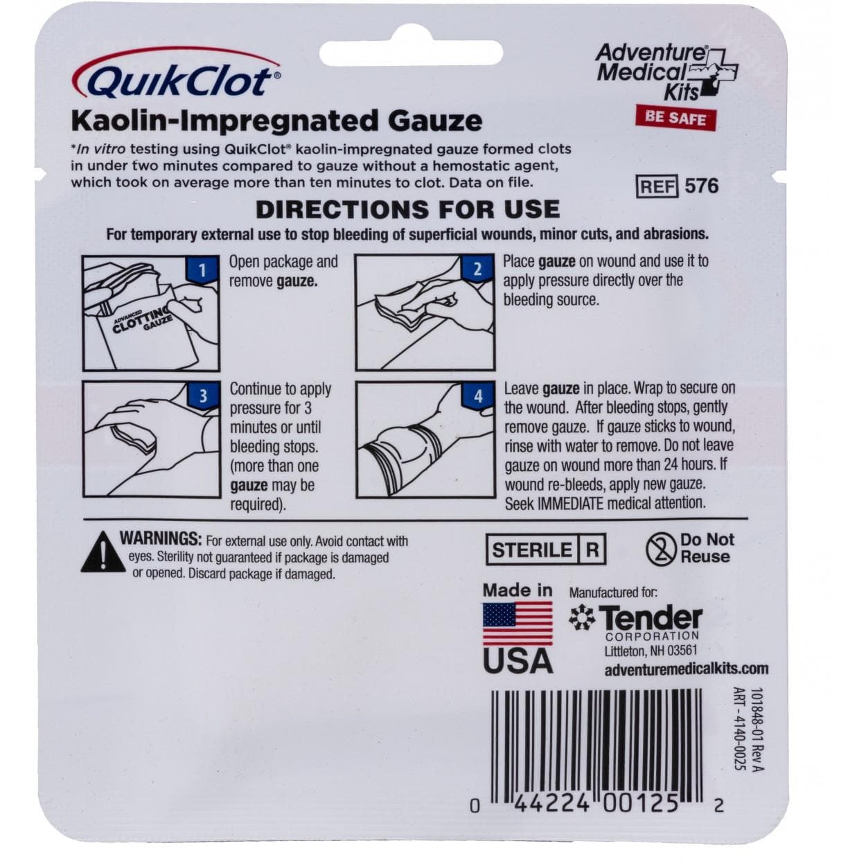 Ready Brands Adventure Medical Kits QuikClot Gauze 3"" x 2'