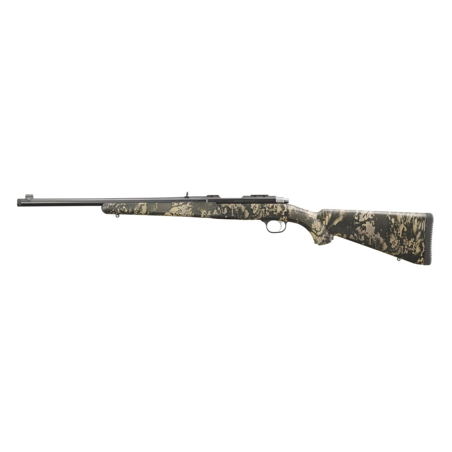 Ruger 77/357 Rifle .357 Mag 5rd Capacity 18.50" Blued Alloy Steel Barrel Kryptek Obskura Nox Camo Synthetic Stock