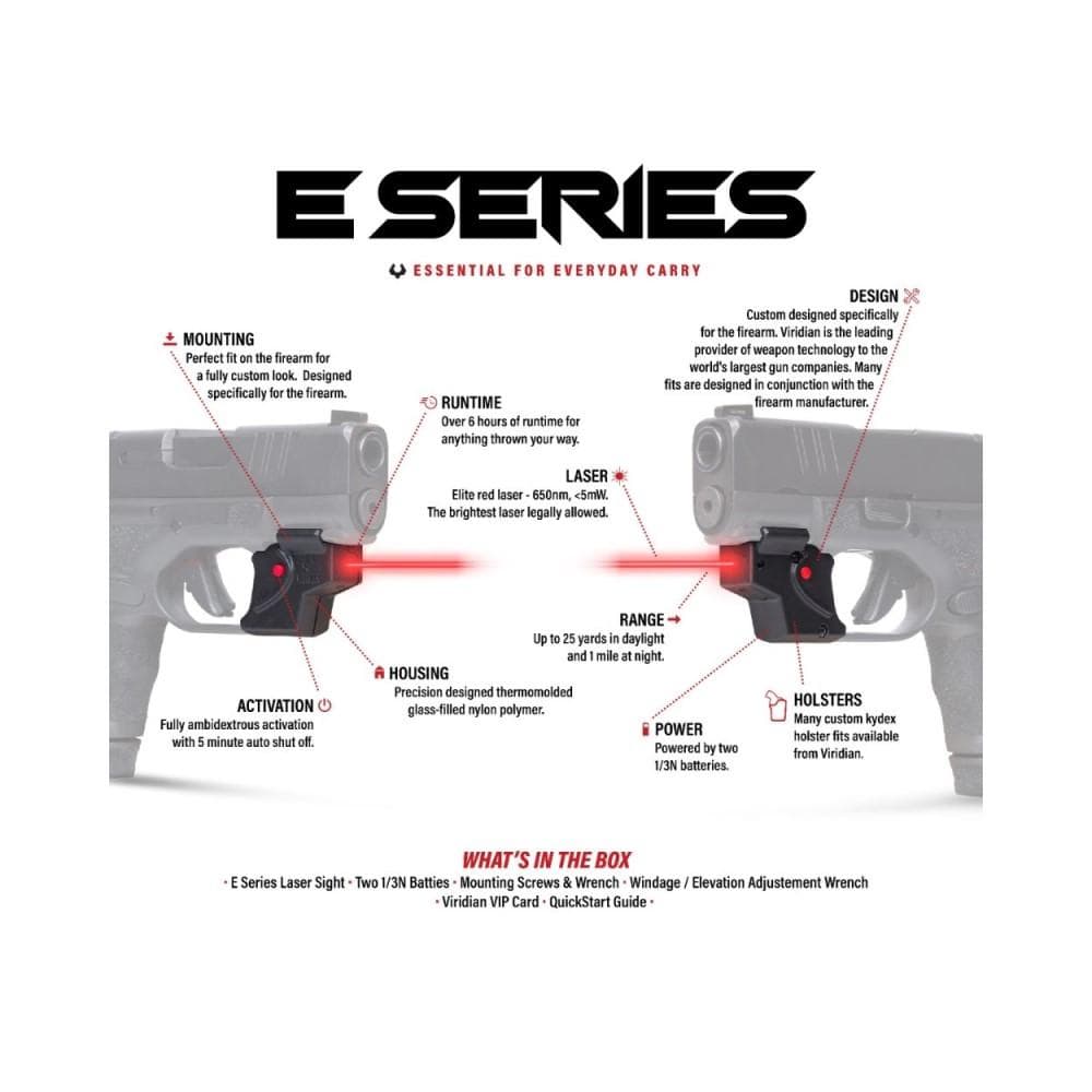 Viridian E Series Red Laser Black Ruger MAX-9 w/ Kydex Holster IWB RH
