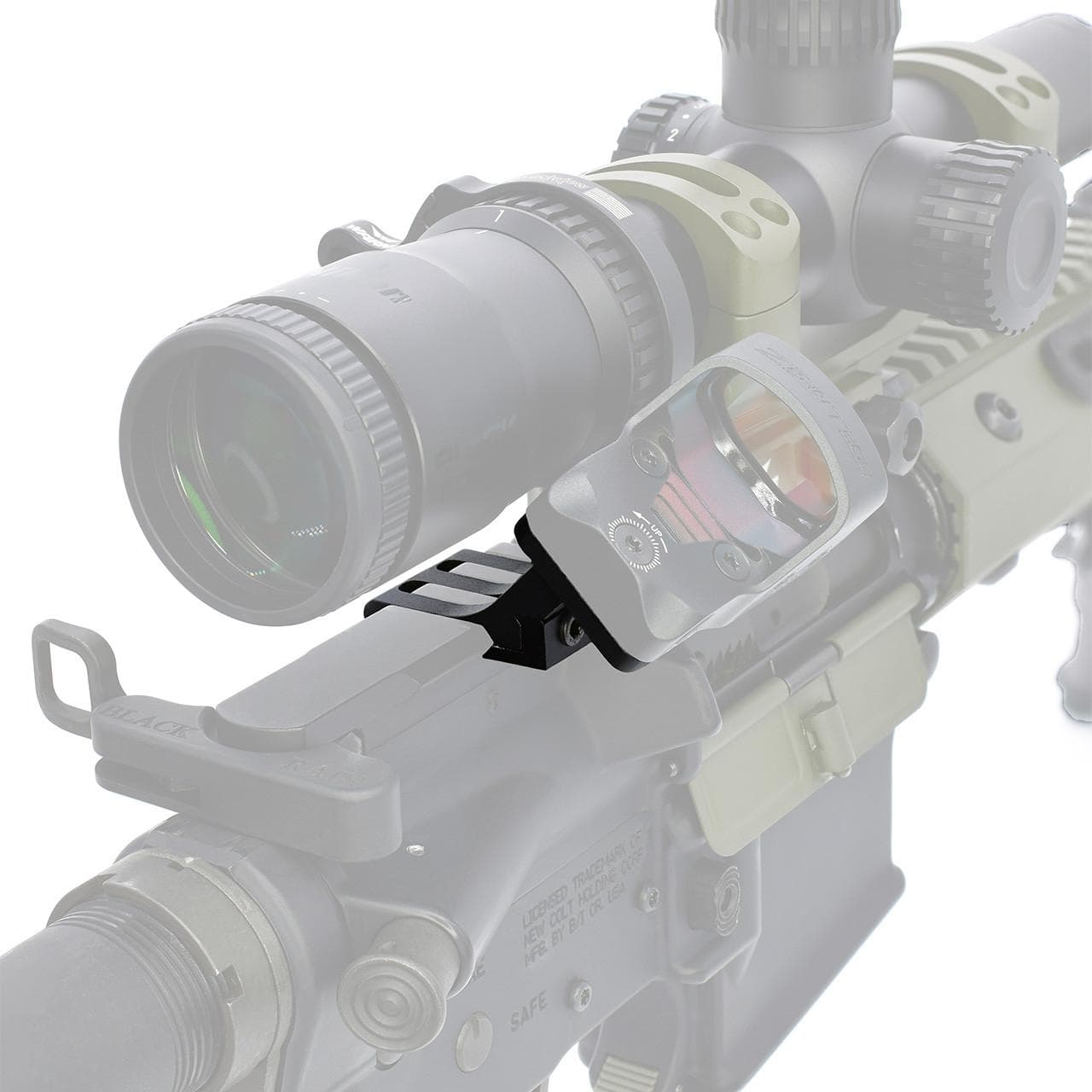 Warne Red-Dot Riser 45 deg Offset Reflex Mount - Right Hand