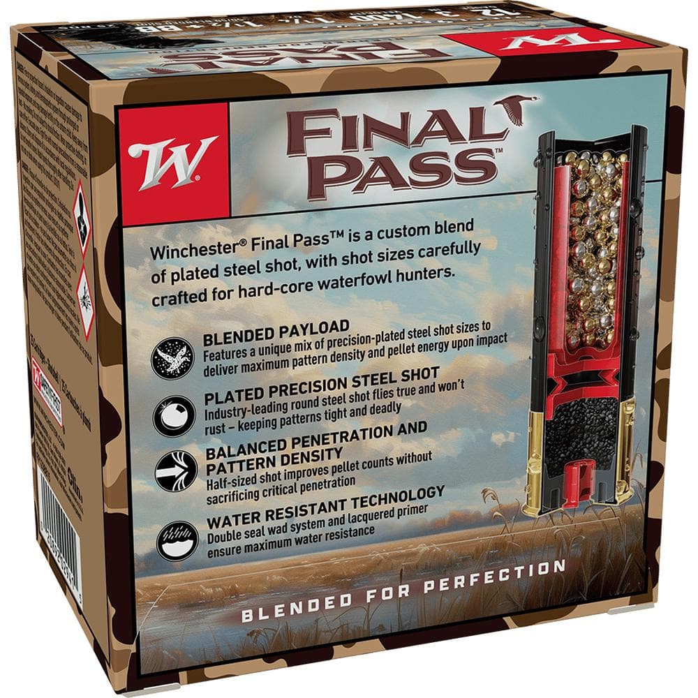 Winchester Final Pass Shotshells 12 ga 3" 1-1/4 oz 1400 fps #1.5 & #BB 25/ct