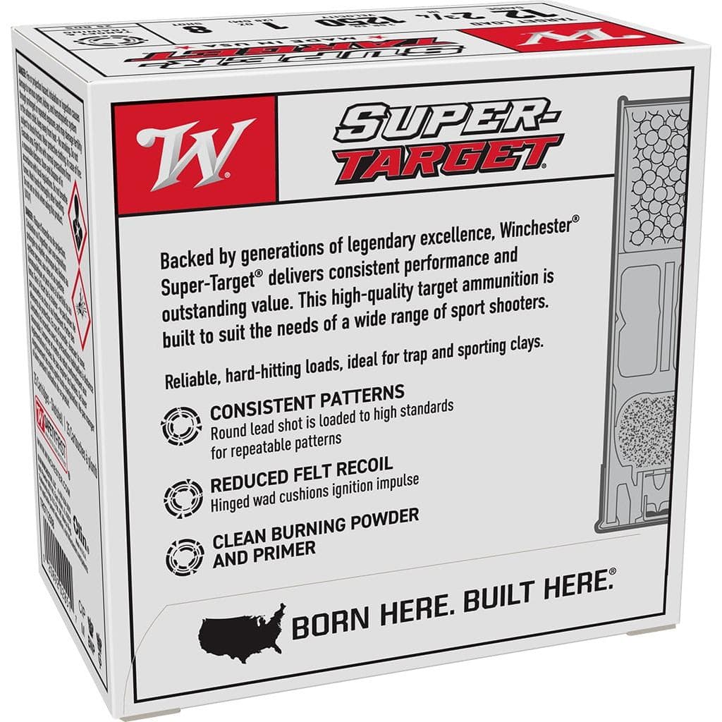 Winchester Super-Target Shotshells 12ga 2-3/4" 1oz 1250 fps #8 25/ct