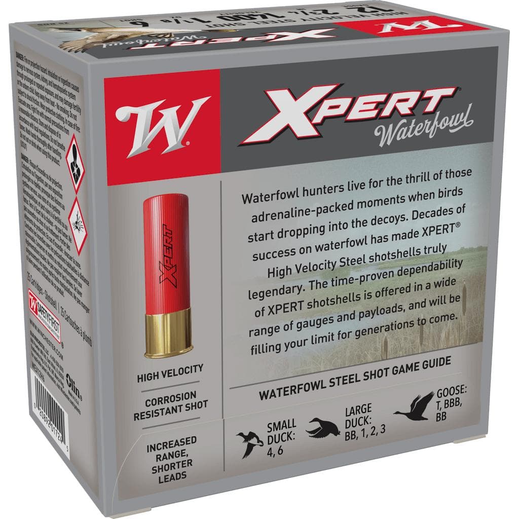 Winchester Xpert High-Velocity Steel Shotshells 12 ga 2-3/4" 1-1/8 oz 1400 fps #6 25/ct