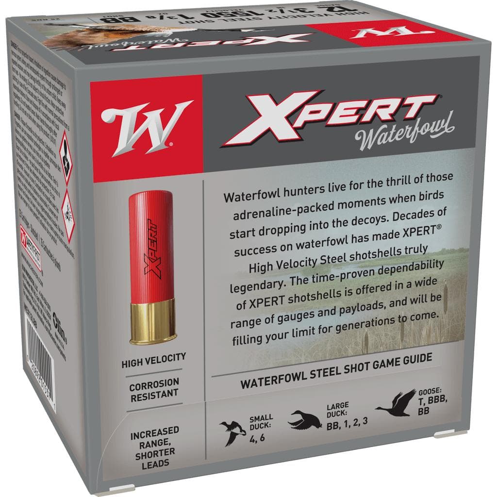 Winchester Xpert High Velocity Steel Shotshells 12 ga 3-1/2" 1-3/8 oz 1550 fps #BB 25/ct