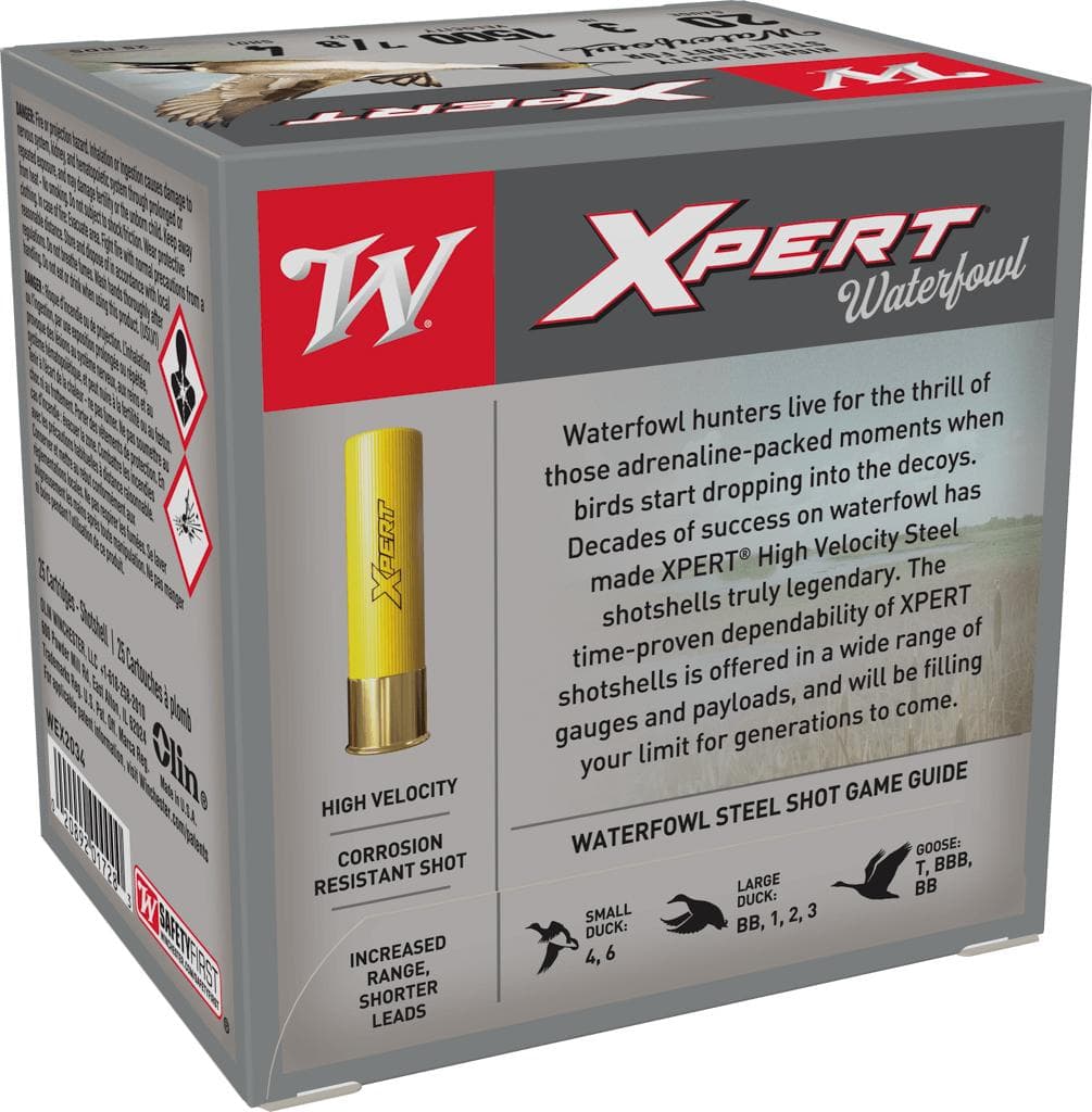 Winchester Xpert High-Velocity Steel Shotshells 20 ga 3" 7/8 oz 1500 fps #4 25/ct