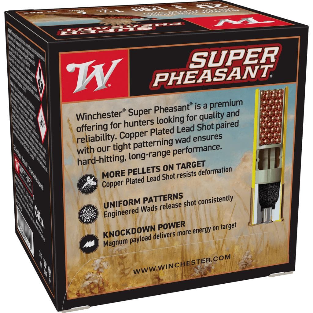 Winchester Super-X Super Pheasant Shotshells 20 ga 3" 1-1/4 oz 1250 fps #6 25/ct