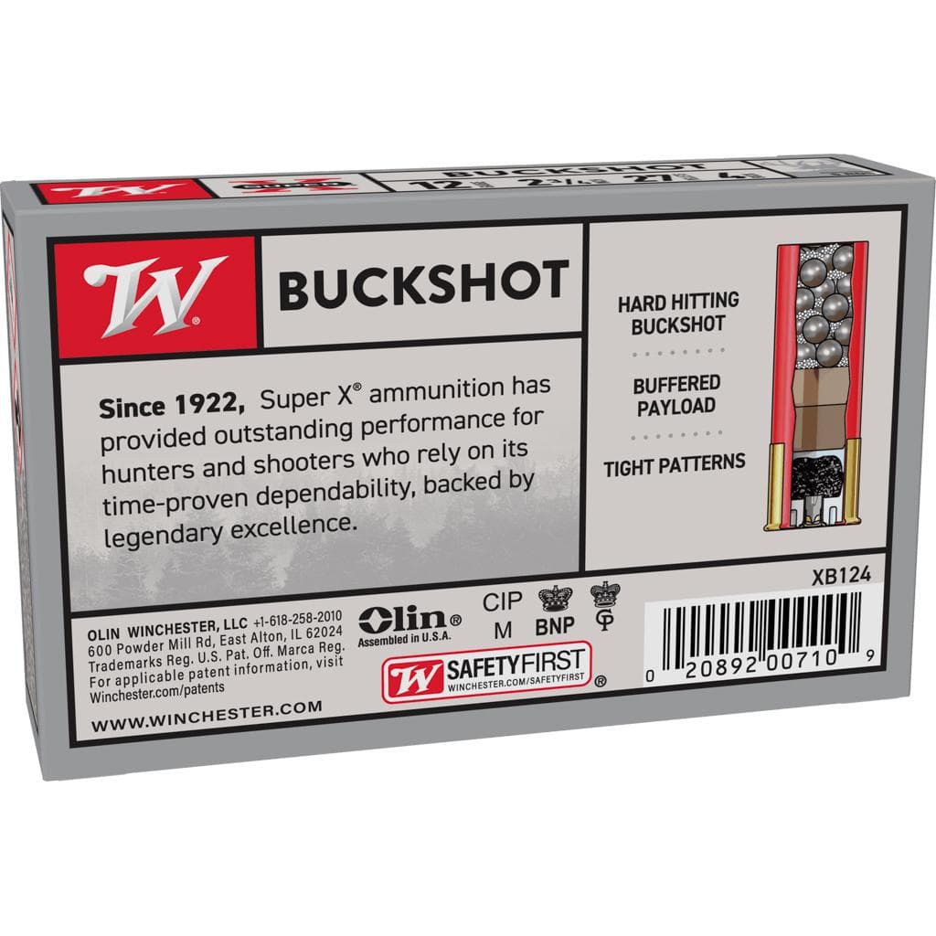 Winchester Super-X Buckshot Shotshels 12 ga 2-3/4" 1325 fps #4B 5/ct