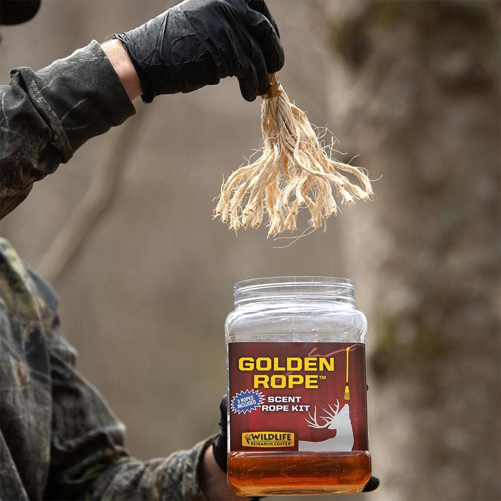 Wildlife Research Golden Rope Scent Rope Kit with 1 Rope and 4 oz Attractant Bottle