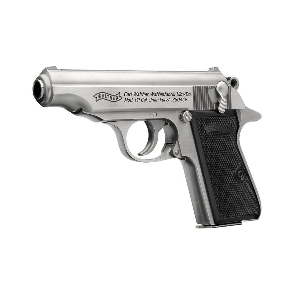 Walther PP Stainless Handgun .32 Auto 8rd Magazines(2) 3.9" Barrel Stainless Frame