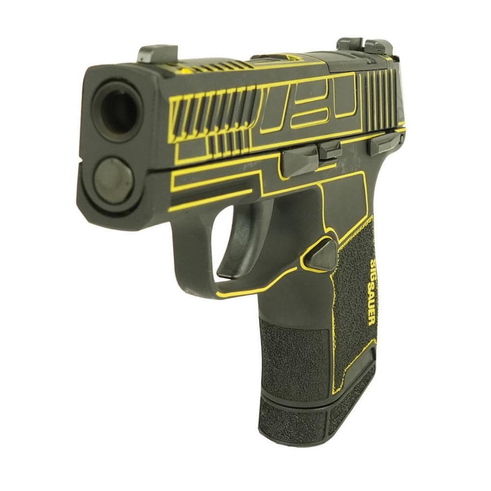 Sig Sauer P365 "Outlander Yellow Laser" Handgun 9mm Luger 10rd Magazines(2) 3.1" Black Barrel X-RAY 3 Sights Manual Safety