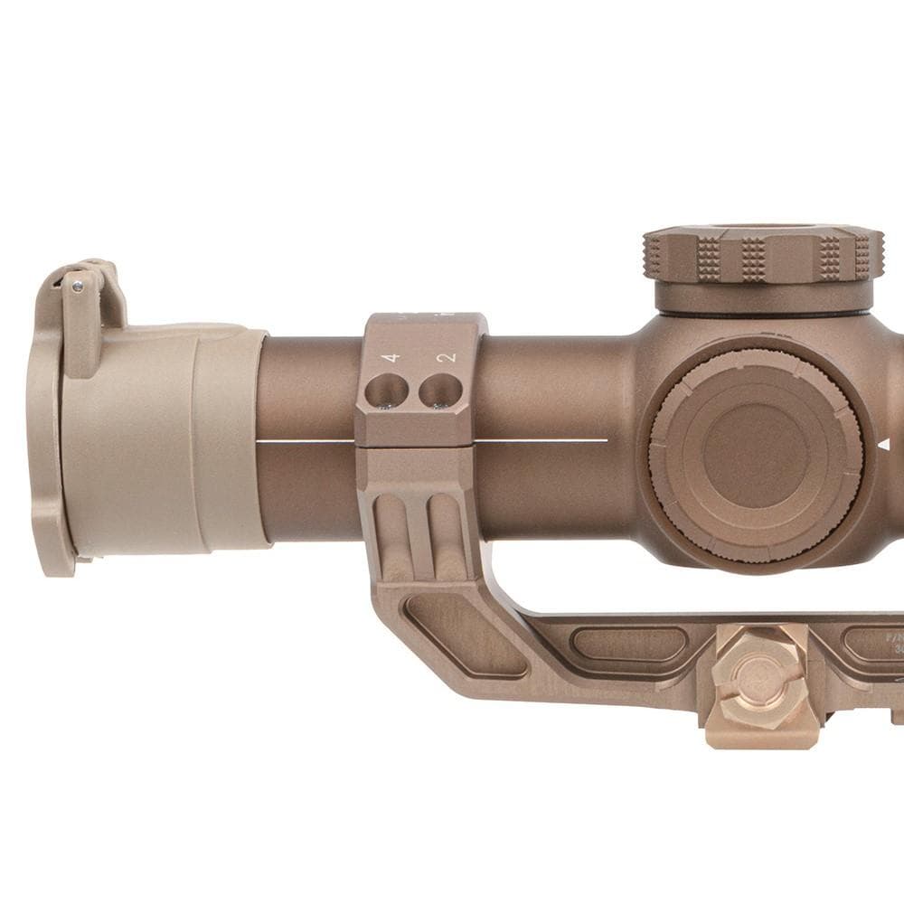 Sig Sauer Tango6T Rifle Scope 1-6x24mm 30mm FFP DWLR-556 Illum. FDE with DVO Factory Installed Alpha4 Mount / ARD & Flip-Back Caps