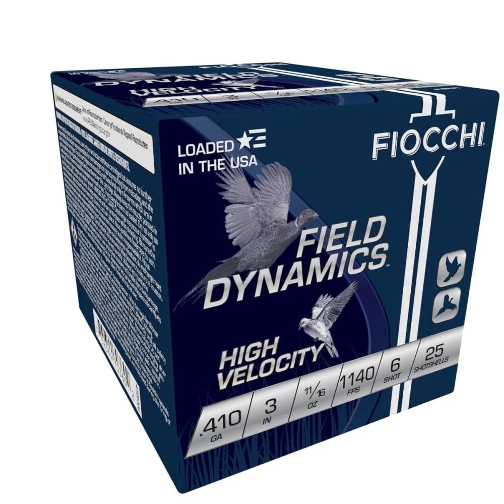Fiocchi High-Velocity Hunting Load .410 ga 3" MAX 11/16 oz #6 1140 fps 25/rd
