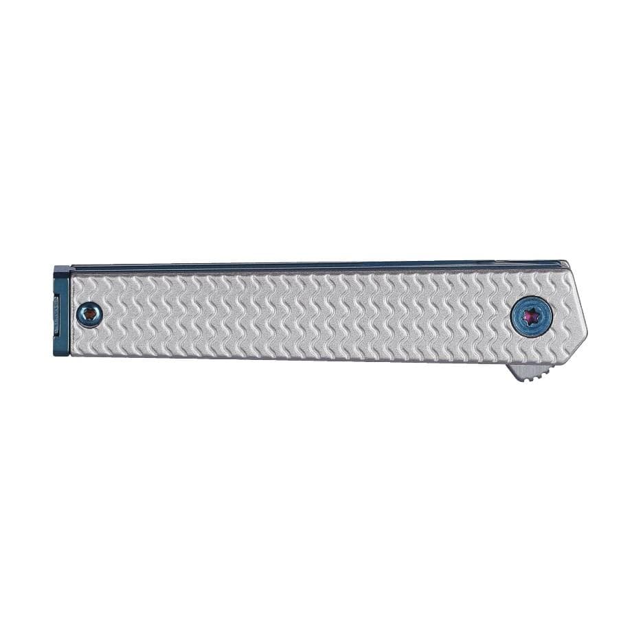 CRKT CEO Microflipper Folding Knife 2-3/8" Drop Point Blade Silver and Blue