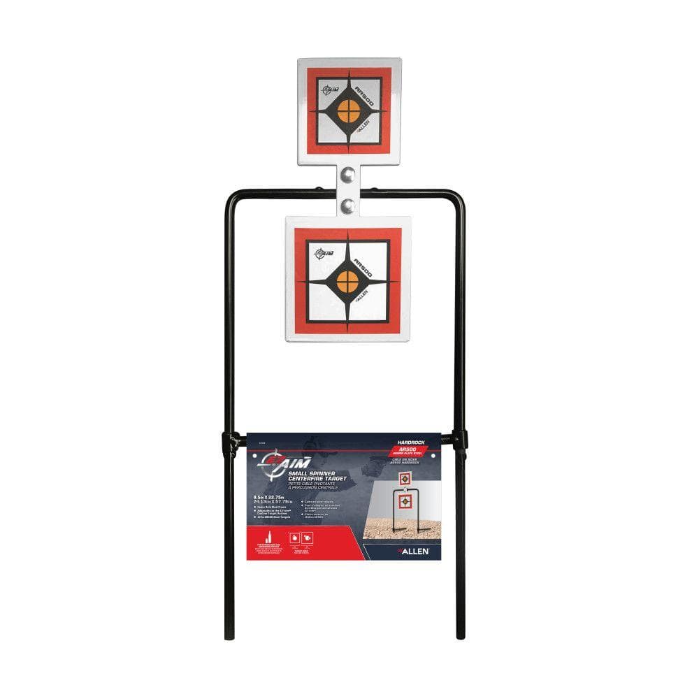 Allen EZ-Aim Hardrock AR500 Square Spinner Targets & Stand for Rimfire Rounds & Centerfire Pistols 9.5"W x 22.75"H White/Red/Black