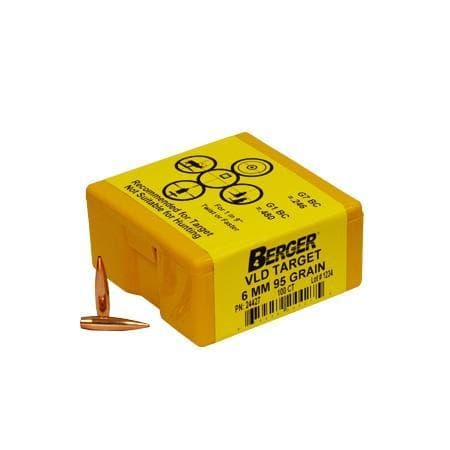 Berger VLD Target Bullets 6mm .243" 95 gr HPBT 100/rd
