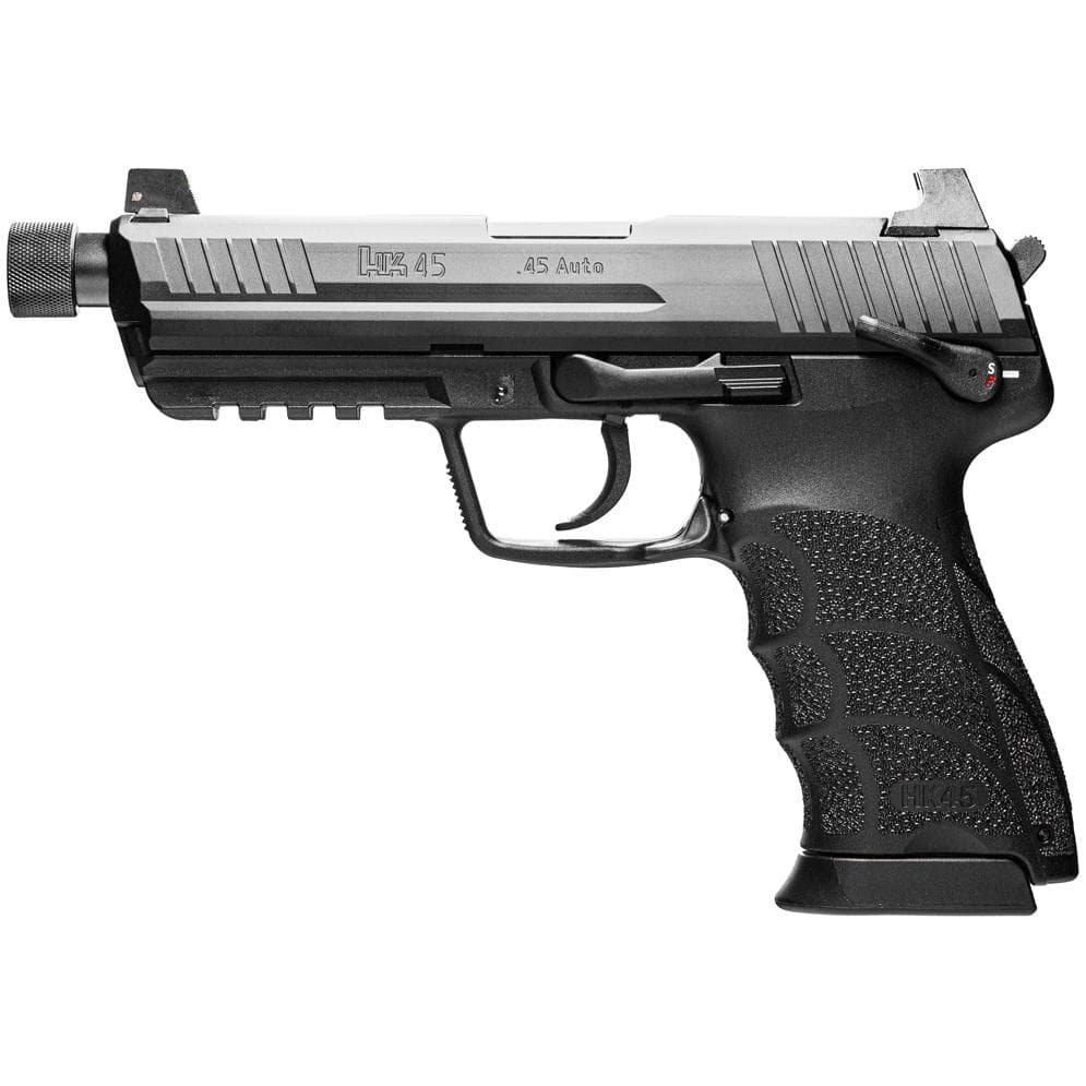 H&K HK45 Tactical Handgun .45 Auto 10rd Magazines(2) 5.20" Threaded Barrel DA/SA V1 Decocking Lever & Safety