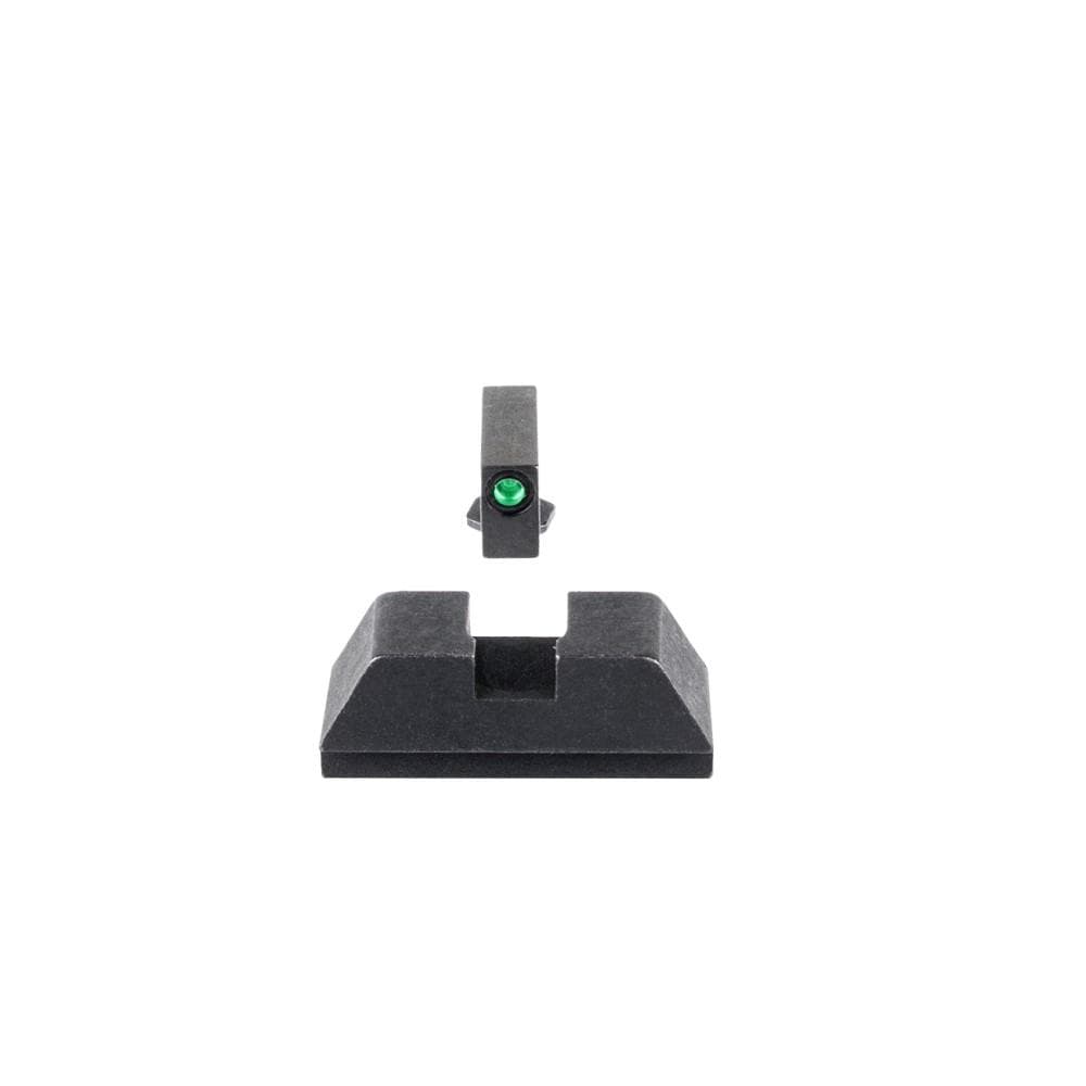 Ameriglo Optics Compatible Tritium Handgun Sight Set for Glock Flat Black .295? Rear 1L Tall Green with Black .220? Front