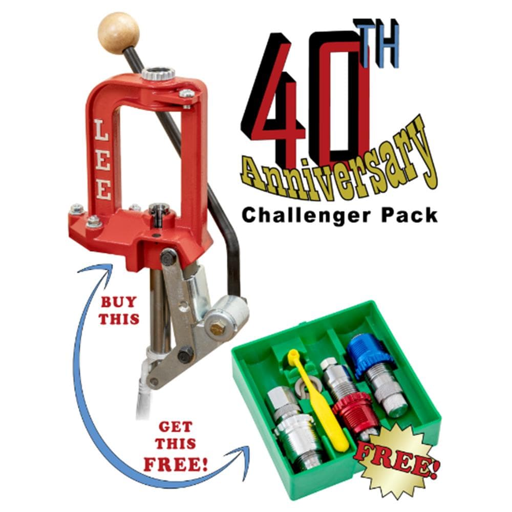 Lee Challenger III Single Stage Press 40th Anniversary Pack with Breech Carb 3-Die Set .45 ACP