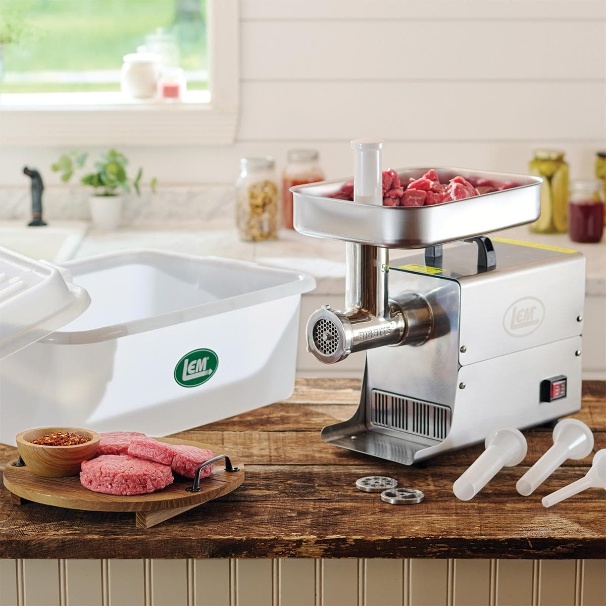 LEM Products #5 Big Bite Stainless Steel Electric Grinder