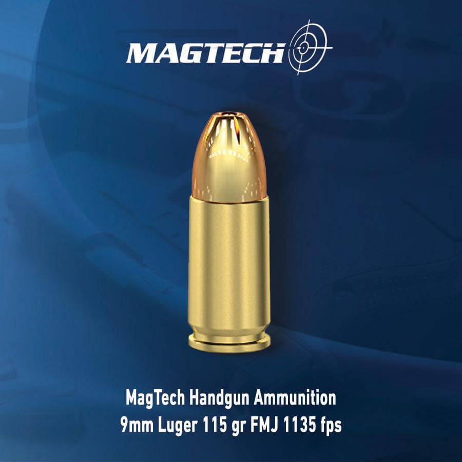 MagTech Handgun Ammunition 9mm Luger 115 gr FMJ 1135 fps 50/ct
