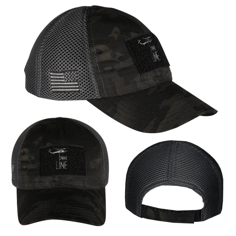 Nine Line Dark American Made Mesh Back Hat with Dropline