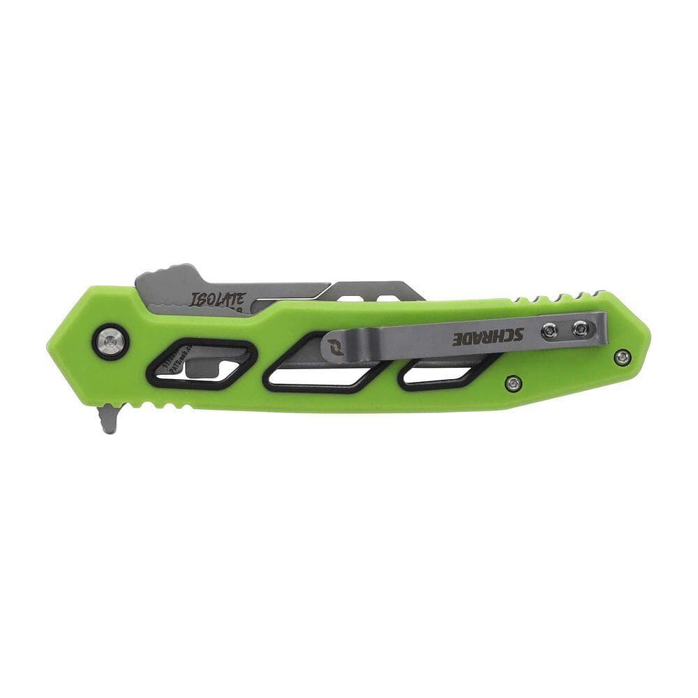 Schrade Isolate Enrage 7 Folding Knife 2-3/5" Replaceable Blade Green