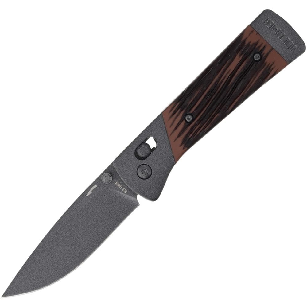 Old Timer Frontier Pivot Lock Folding Knife 3-1/10" Drop Point Blade Wood Box