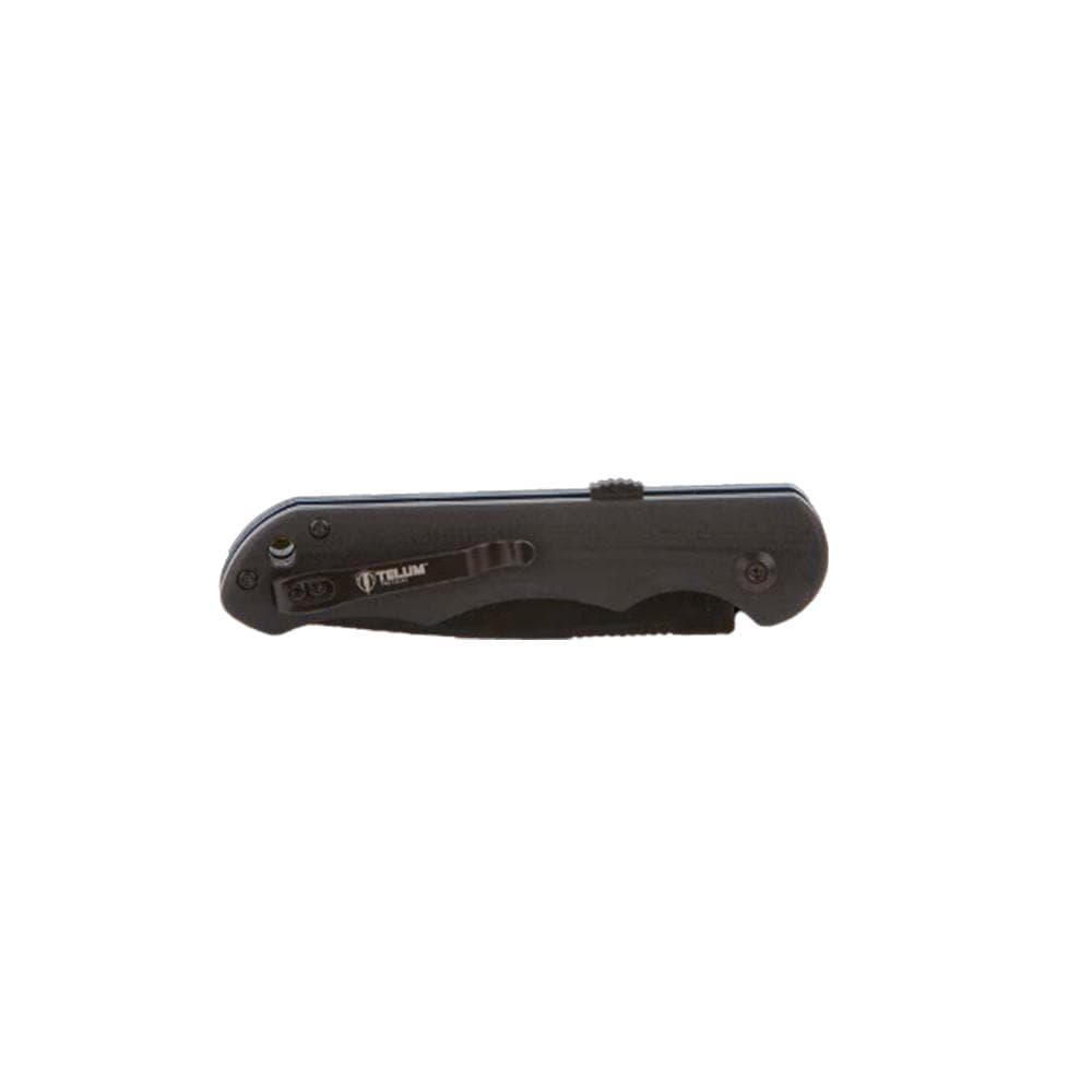 Telum Aftershock Tactical Automatic Knife 3-1/2" Tanto Blade Black