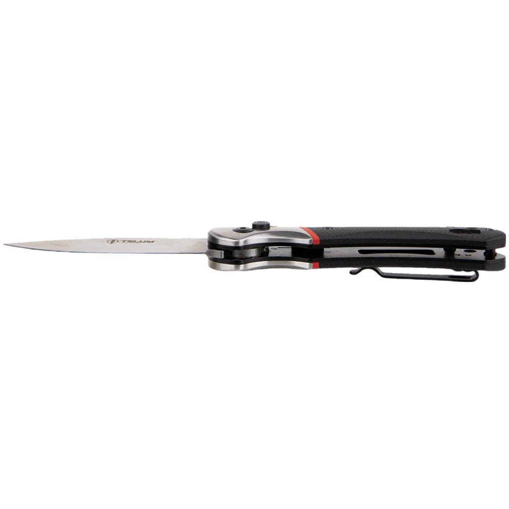 Telum Tremor Tactical Automatic Knife 3-1/2" Drop Point Blade Black