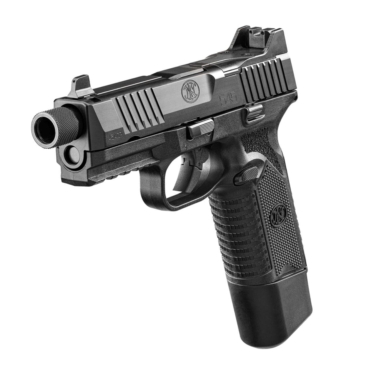 FN 545 Tactical Handgun 45 ACP 10rd Magazines (2) 4.71" Threaded Barrel Black NMS Night Sights