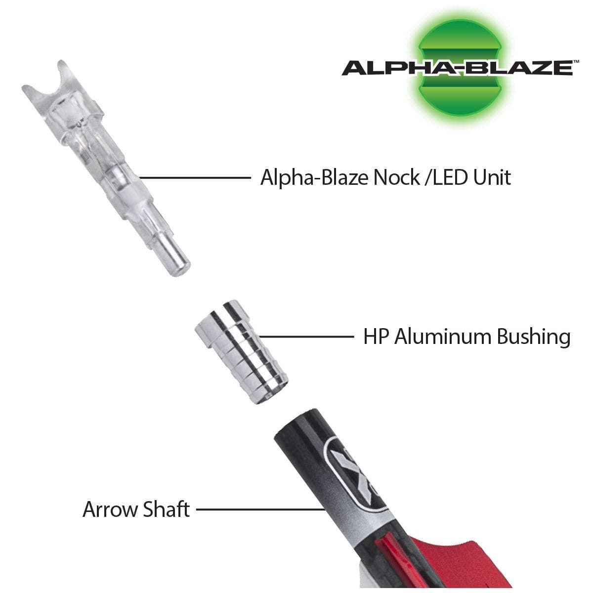 TenPoint EVO-X CenterPunch Lighted Alpha-Blaze Carbon Arrows 16" 3 Pack