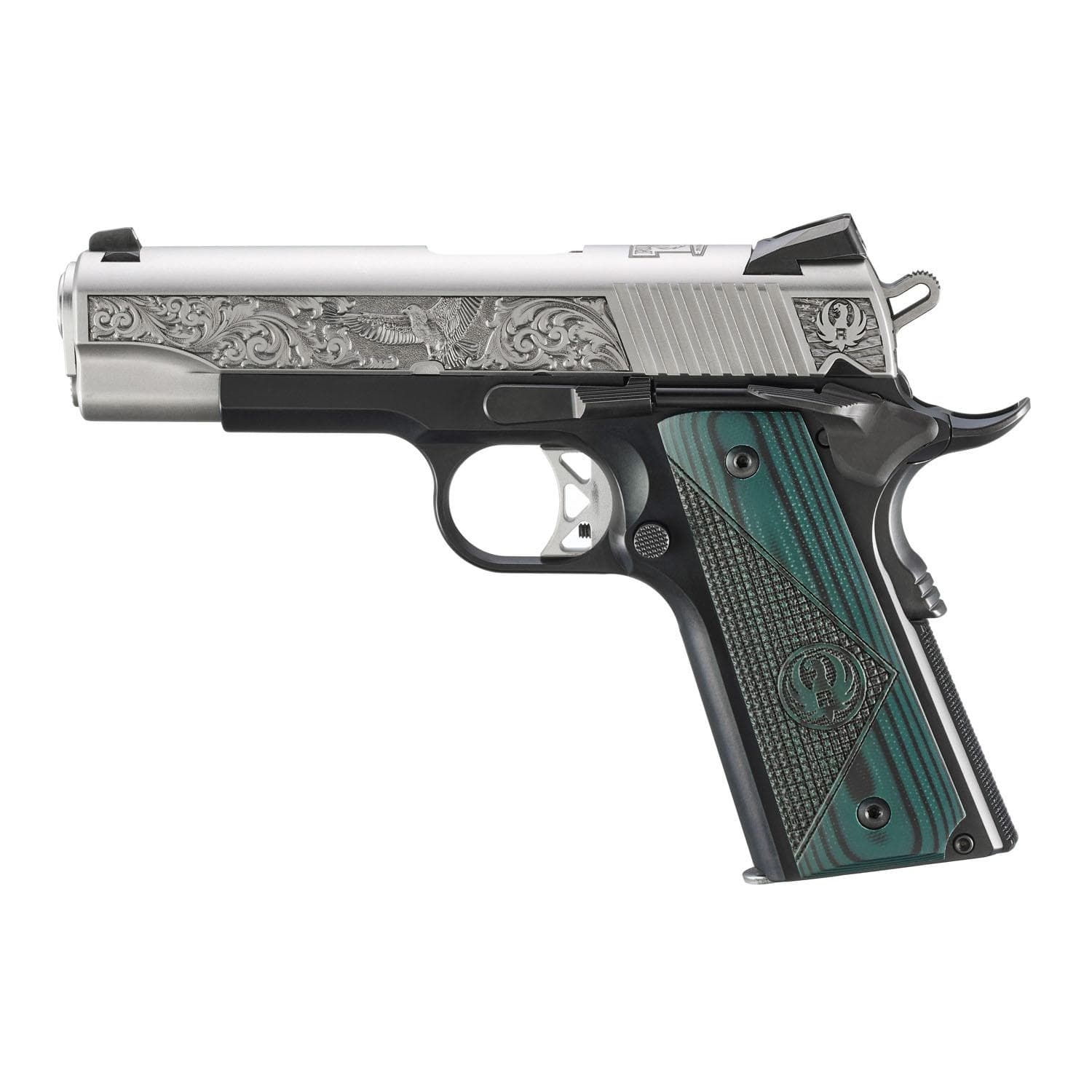 Ruger SR1911 "271 Cardwell Rd." Street Edition Handgun 45 Auto 7rd Magazines(2) 4.25" Barrel Engraved Frame G10 Grips
