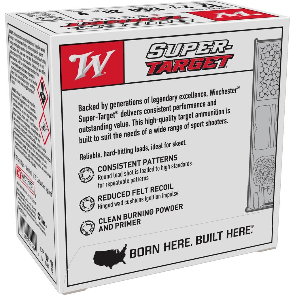 Winchester Super-Target Shotshells 12 ga 2-3/4" 1 oz 1250 fps #9 25/ct